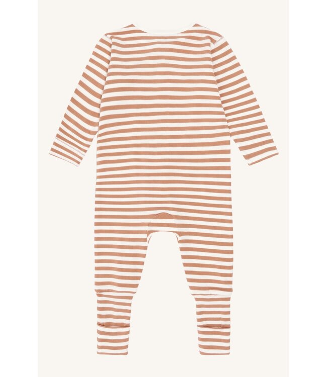 Hust and Claire Pyjama Mulle aus Bambusviskose mit Reissverschluss - gestreift- sunburn