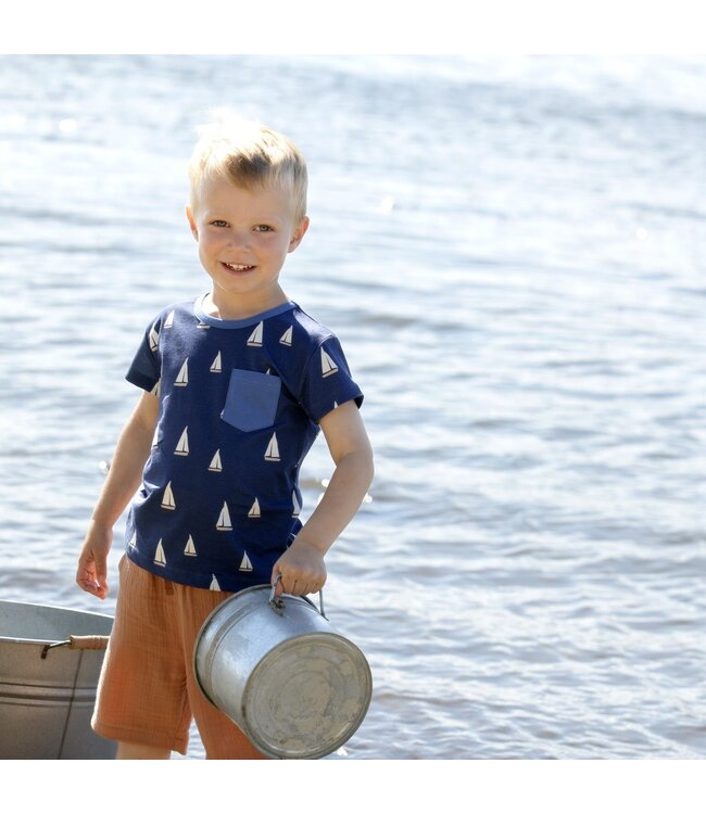 Enfant Terrible Shirt mit Segelbooten Biobaumwolle