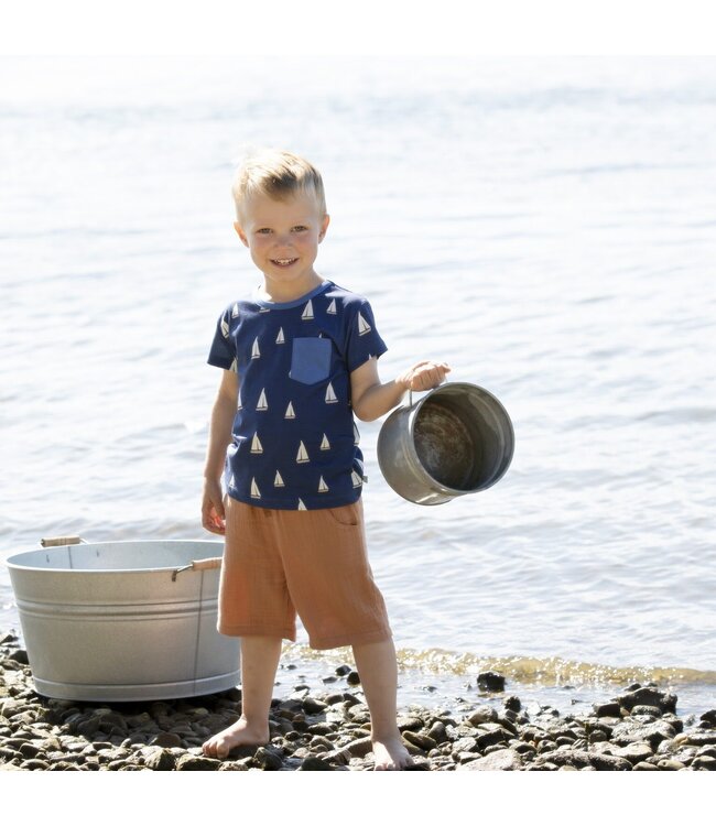 Enfant Terrible Shirt mit Segelbooten Biobaumwolle