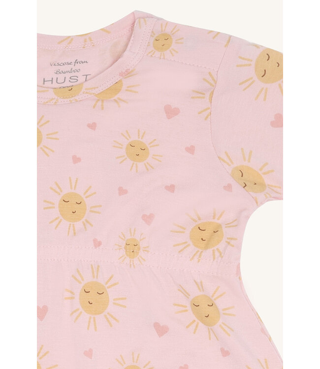 Hust and Claire  Strampler Milu kurzarm aus Bambusviskose  - Sonnen-Herzen