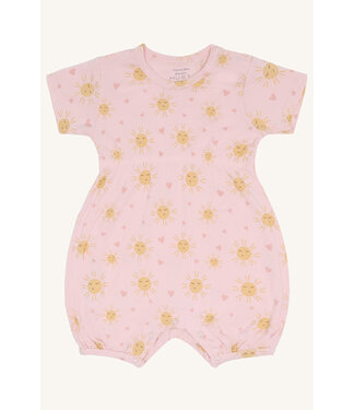 Hust and Claire Strampler Milu kurzarm aus Bambusviskose  - Sonnen-Herzen