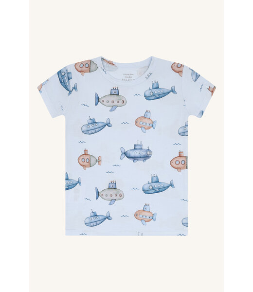 Hust and Claire Austin Shirt kurzarm Bambusviskose Uboot - water