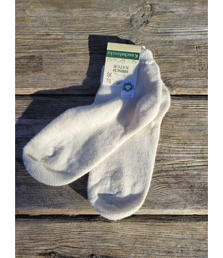 Hirsch Natur Bettpuschen - Schlafsocken - aus  Wolle /Seide - natur