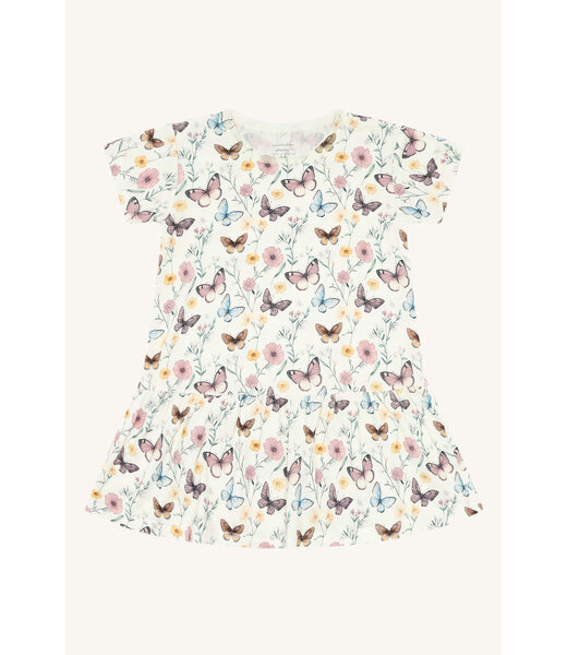 Hust and Claire Kleid Fuia aus Bambusviskose mit Schmetterlingen - ivory