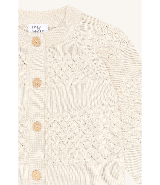 Hust and Claire Strickjacke Cuno aus Bambusviskose/Baumwolle - sandshell
