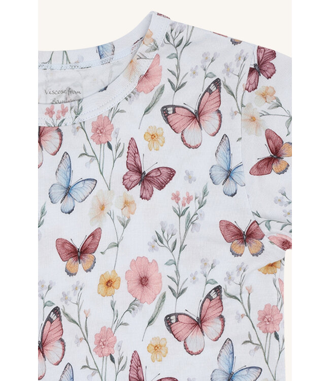 Hust and Claire Austin Shirt kurzarm Bambusviskose Schmetterling - water