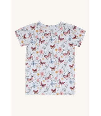 Hust and Claire Austin Shirt kurzarm Bambusviskose Schmetterling - water