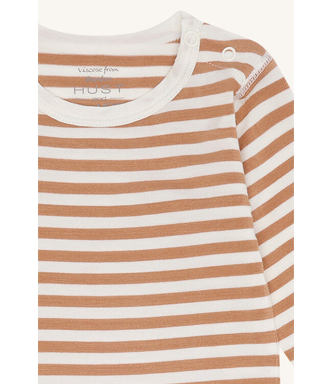 Hust and Claire Buller Body langarm Bambusviskose gestreift - Sunburn