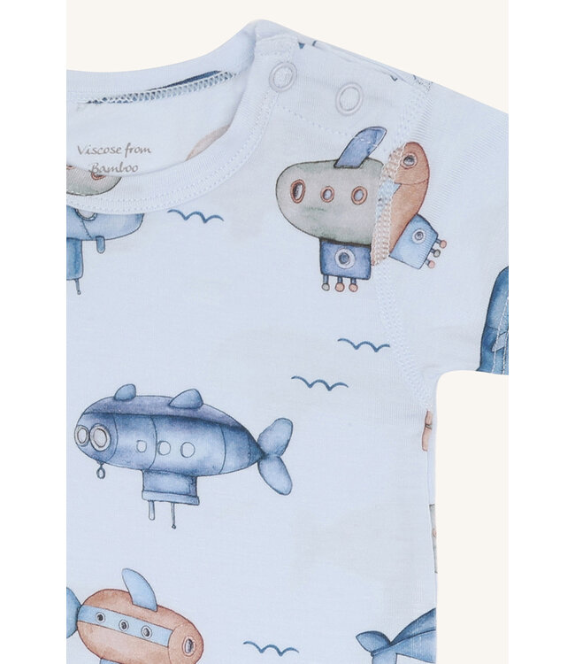 Hust and Claire Buller Body kurzarm Bambusviskose - Uboot - water