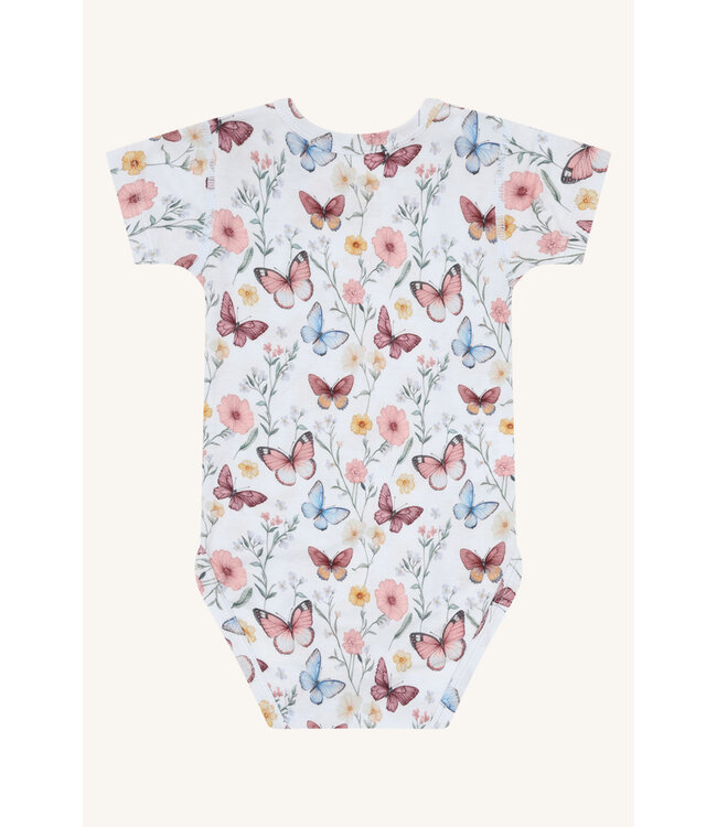 Hust and Claire Buller Body kurzarm Bambusviskose - Schmetterling - water