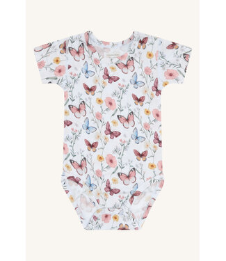 Hust and Claire Buller Body kurzarm Bambusviskose - Schmetterling - water