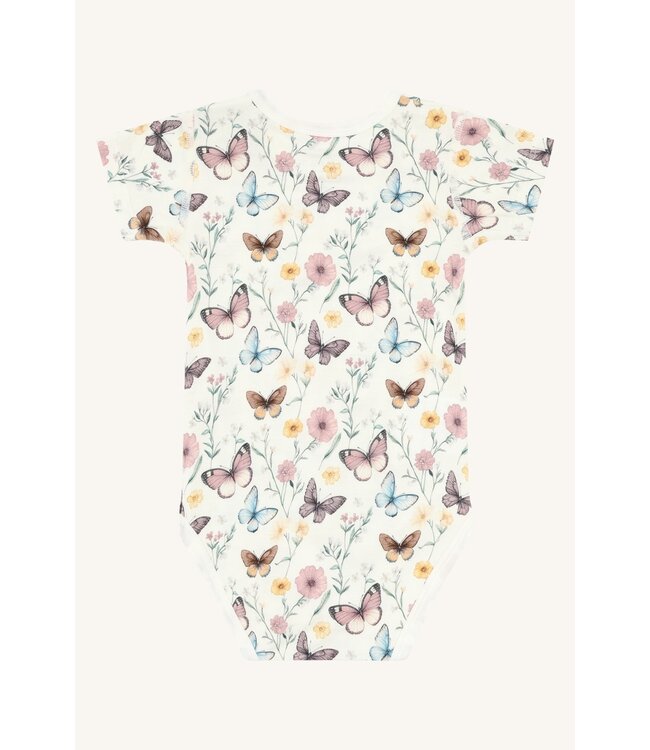 Hust and Claire Buller Body kurzarm Bambusviskose - Schmetterling - Ivory