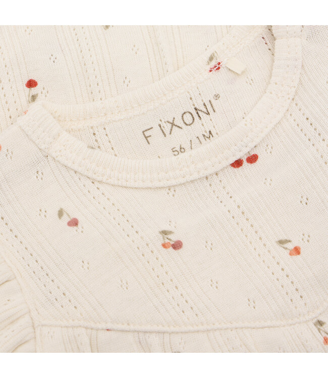 Fixoni Bodykleid kurzarm Kirschen aus Biobaumwolle