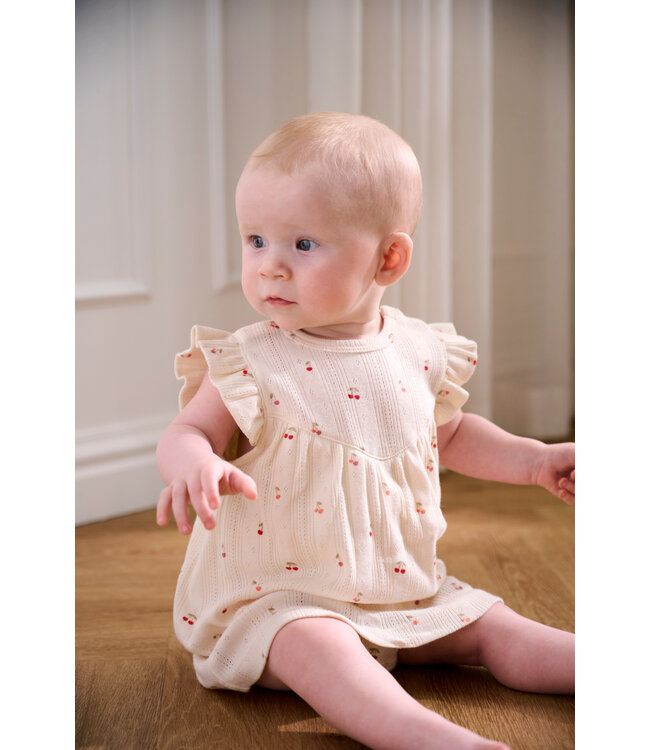 Fixoni Bodykleid kurzarm Kirschen aus Biobaumwolle
