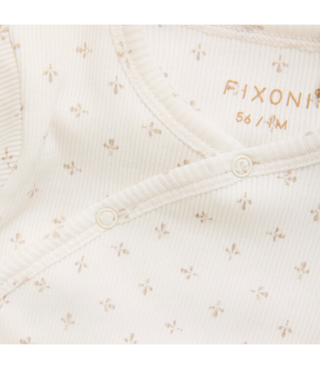 Fixoni Wickeljacke Baby aus Biobaumwolle gerippt - gardenia