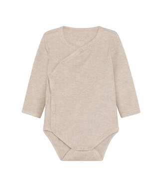 Fixoni Wickelbody langarm Tencelmix beige melange