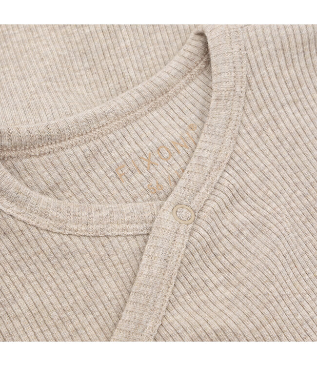 Fixoni Wickelbody langarm Tencelmix beige melange
