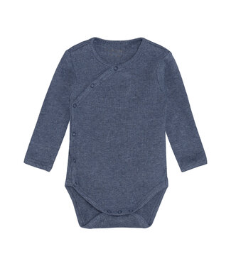 Fixoni Wickelbody langarm Tencelmix - vintage indigo melange