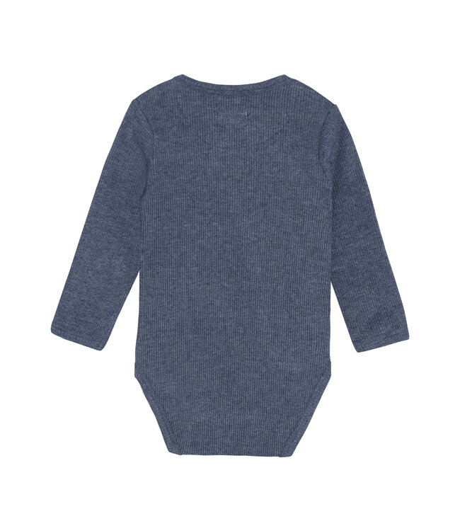 Fixoni Wickelbody langarm Tencelmix - vintage indigo melange