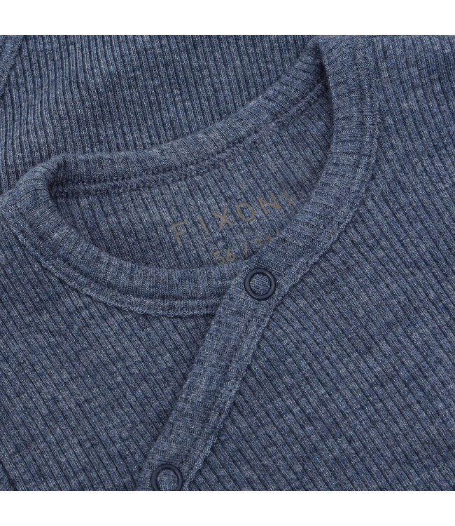 Fixoni Wickelbody langarm Tencelmix - vintage indigo melange