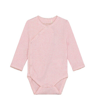 Fixoni Wickelbody langarm Tencelmix - bleached mauve melange