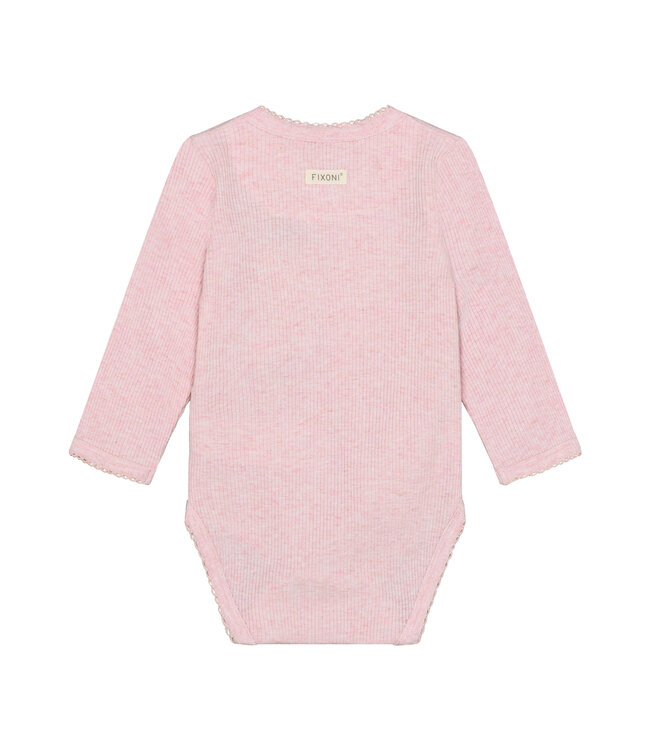 Fixoni Wickelbody langarm Tencelmix - bleached mauve melange