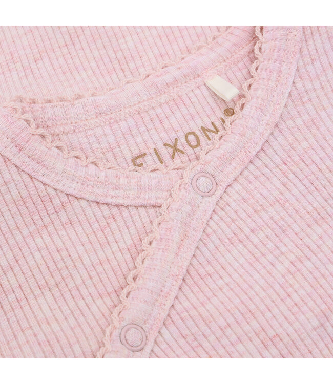 Fixoni Wickelbody langarm Tencelmix - bleached mauve melange