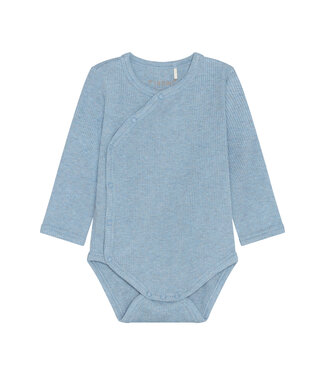 Fixoni Wickelbody langarm Tencelmix - hellblau melange