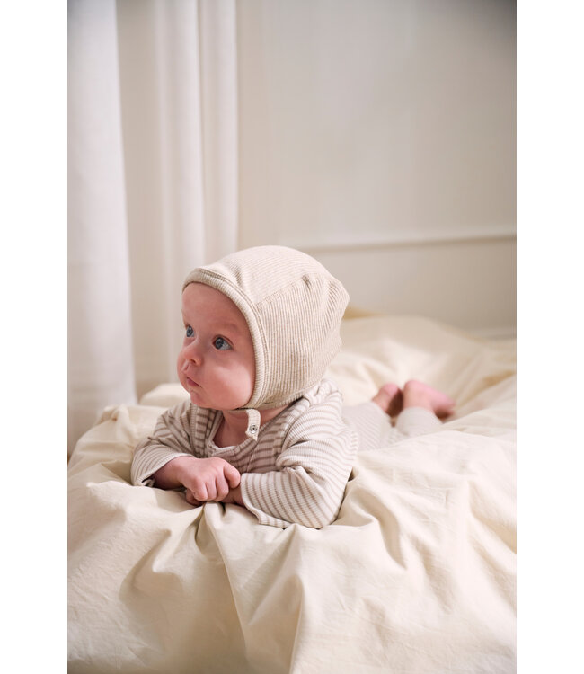 Fixoni Babymütze - Babyhäubchen Tencelmix - beige melange