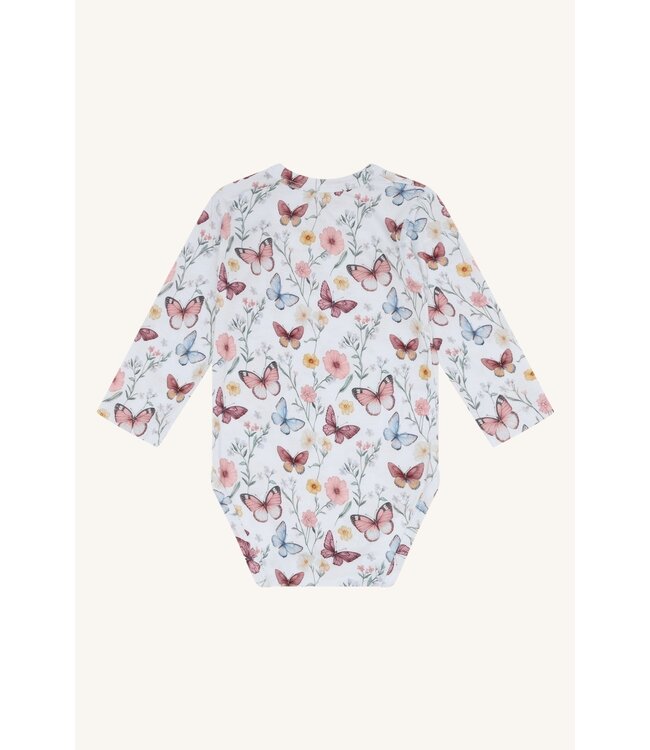 Hust and Claire Buller Body langarm Bambusviskose - Schmetterling - water