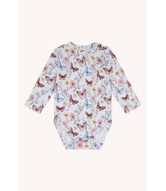 Hust and Claire Buller Body langarm Bambusviskose - Schmetterling - water