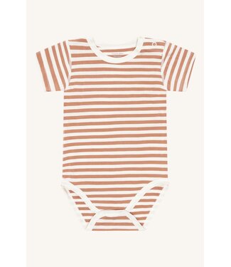 Hust and Claire Buller Body kurzarm Bambusviskose gestreift - Sunburn