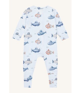 Hust and Claire Pyjama Mulle aus Bambusviskose mit Reissverschluss - Uboot - water