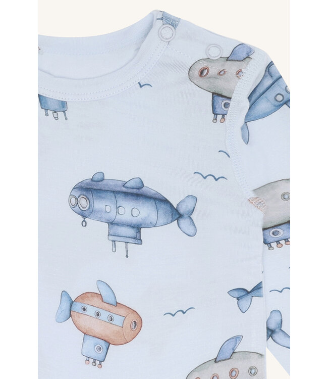 Hust and Claire Buller Body langarm Bambusviskose - Uboot - water