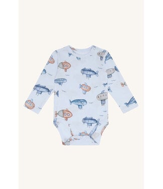 Hust and Claire Buller Body langarm Bambusviskose - Uboot - water