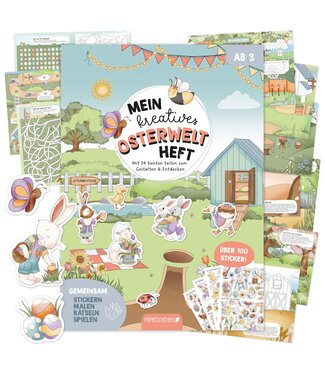 Papierdrachen Mein kreatives Osterwelt Heft – Malen, Rätseln, Stickern