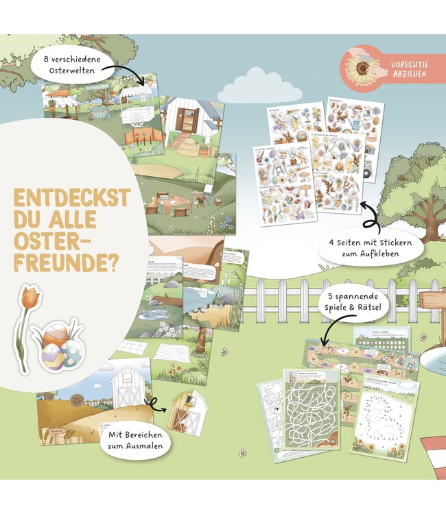 Papierdrachen Mein kreatives Osterwelt Heft – Malen, Rätseln, Stickern