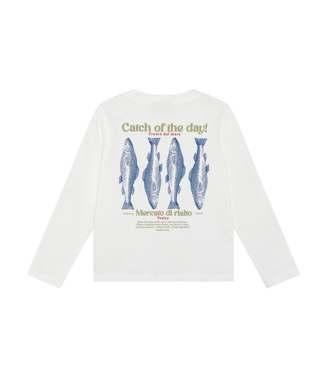 Daily7 T-shirt Longsleeve Backprint Egret