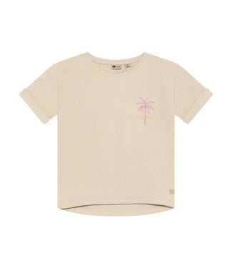 Daily7 T-shirt Backprint Palmen - Sandshell