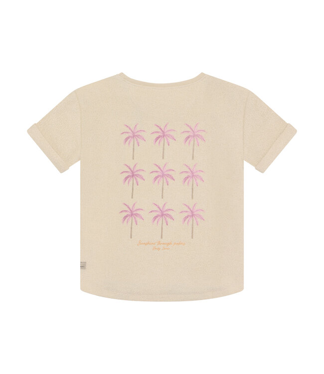 Daily7 T-shirt Backprint Palmen - Sandshell