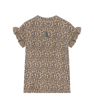 Daily7 Daily7 T-shirt Dress Allover Print Sandshell