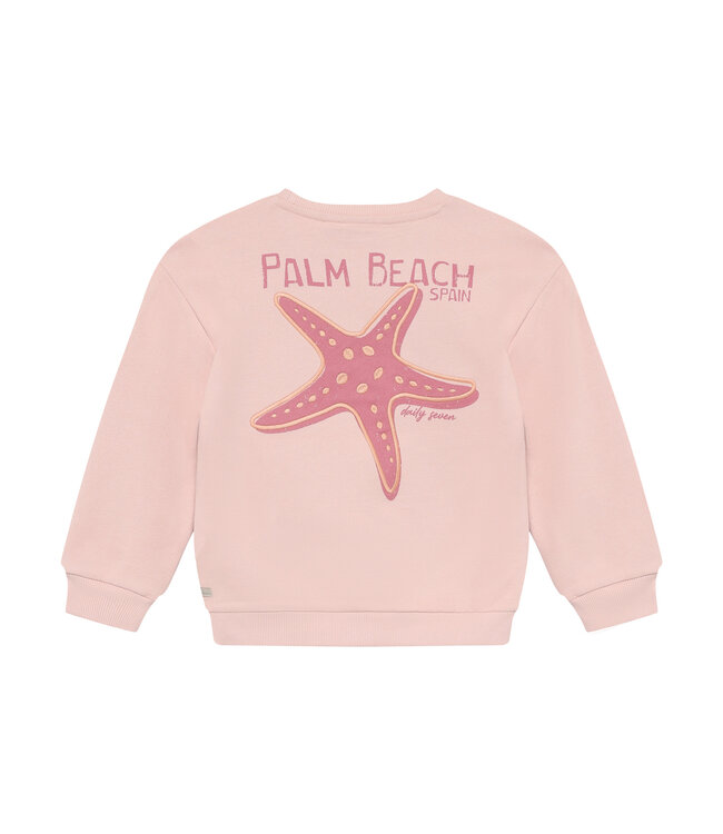 Daily7 Sweater Palm Beach mit Seestern - Biobaumwolle - Silver Pink