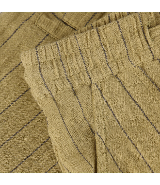 Daily7 Shorts Small Stripe Pale Olive Green
