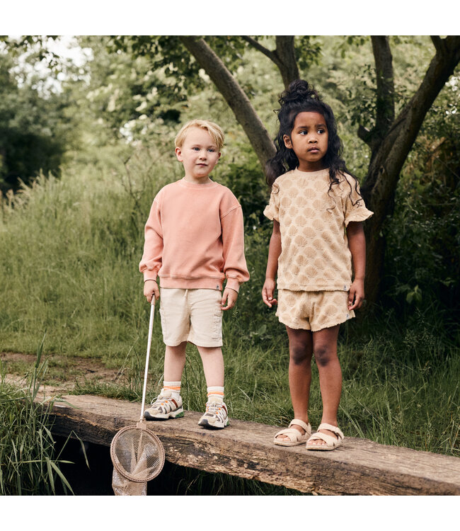 Daily7 Terry Shorts mit Muscheln - Latte Sand