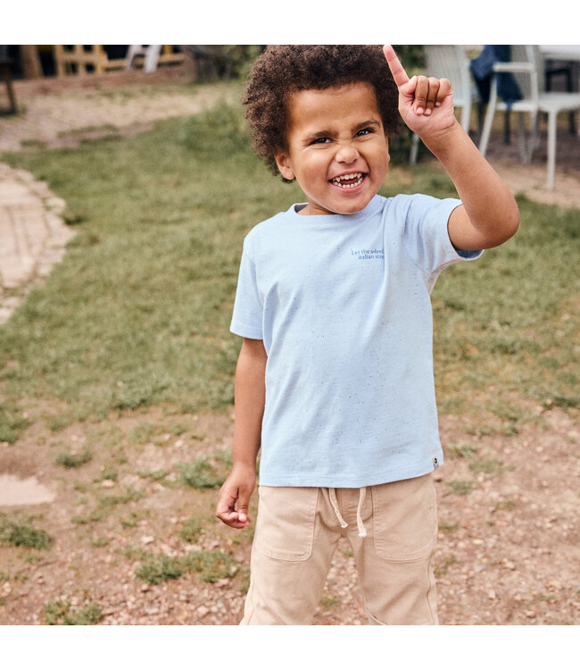 Daily7 T-shirt Italian Streets mit Rückenprint - Celestial Blue