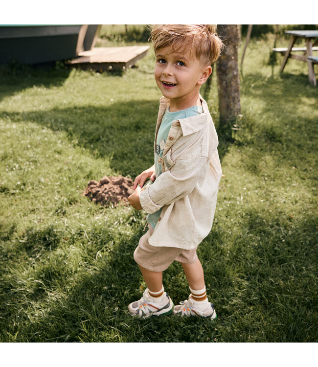 Daily7 Hemd langarm Baumwolle-Leinen - Sandshell