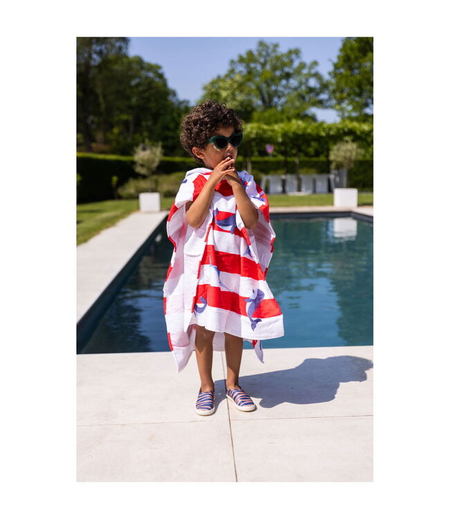 SWIM ESSENTIALS Strandponcho Wal und Schwertfisch - Baumwolle