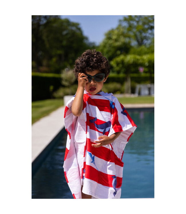 SWIM ESSENTIALS Strandponcho Wal und Schwertfisch - Baumwolle