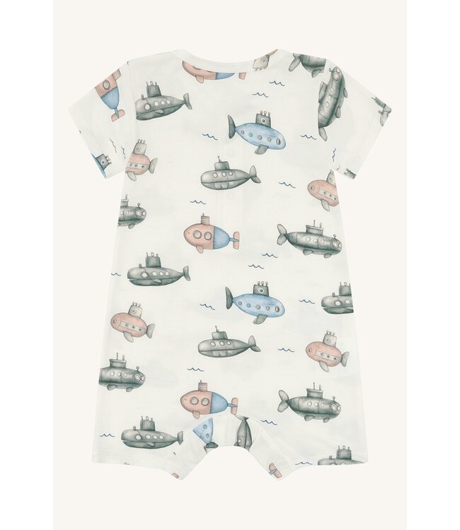 Hust and Claire  Strampler Milu kurzarm aus Bambusviskose  - Uboot - ivory