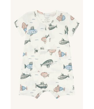 Hust and Claire Strampler Milu kurzarm aus Bambusviskose  - Uboot - ivory